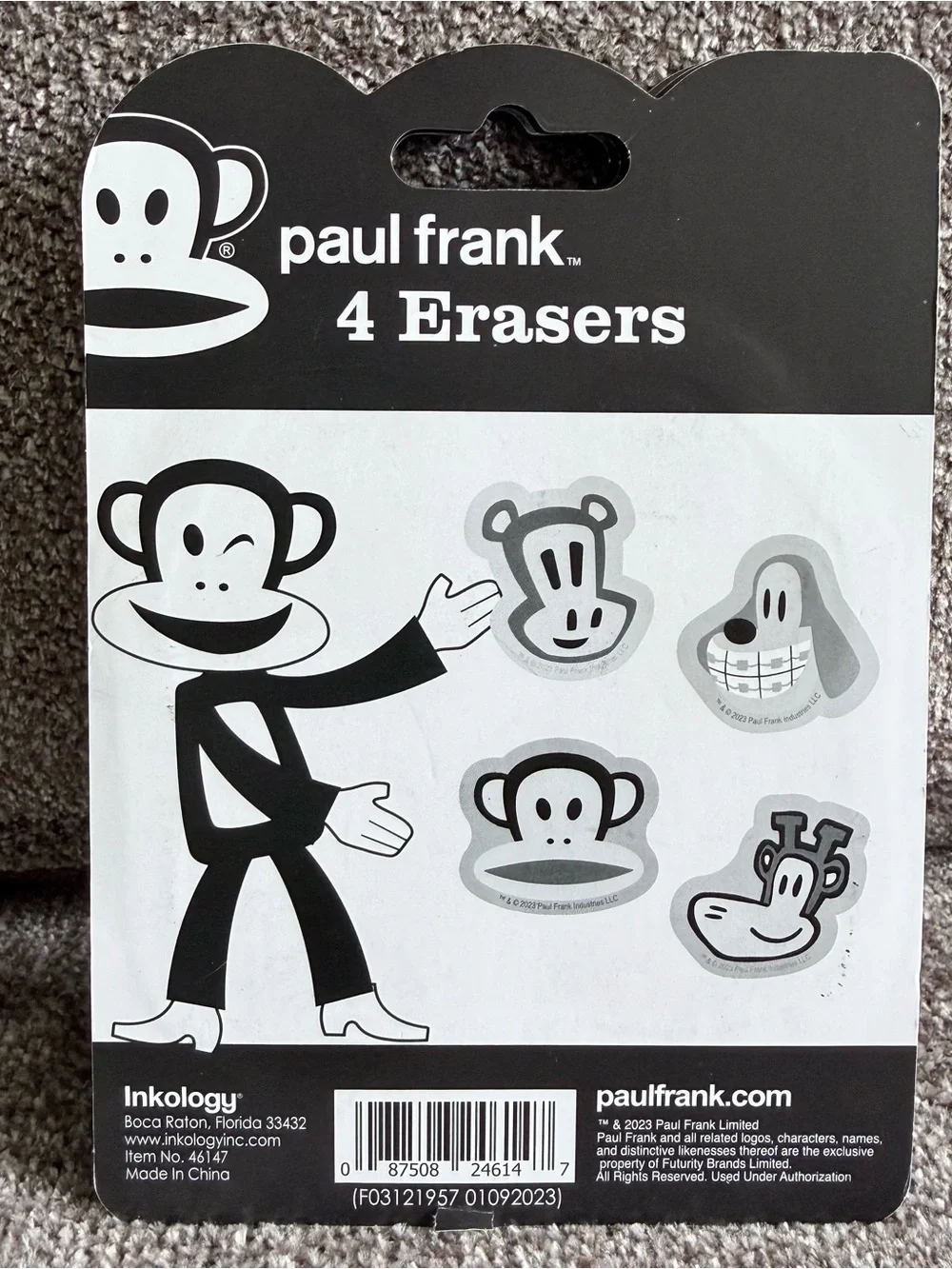 New! Paul Frank bundle of 3- 4pk. Erasers